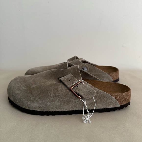 Birkenstock Shoes - Birkenstock Boston Soft Footbed Suede Leather Taupe Narrow Sz EU 41/ W10M8 NWOB